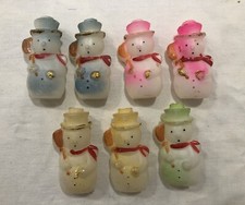 PALLINE DI NATALE VINTAGE PUPAZZO DI NEVE LOTTO 7 PEZZI