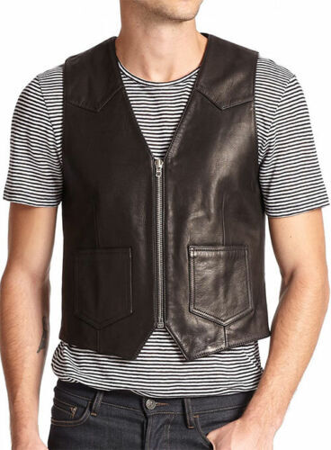 Uomo pelle agnello gilet - uomo, d'agnello