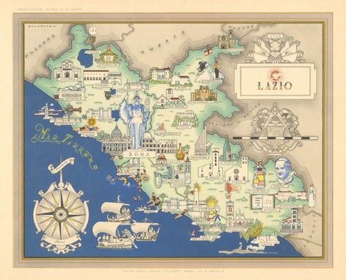 Lazio pictorial map - , by