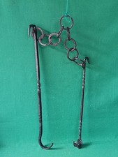 ANTICA CATENA DA CAMINO IN FERRO BATTUTO E FORGIATO A MANO LUNGA 151 CM. CW32