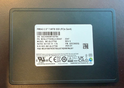 Samsung pm9a3 series - samsung, 7,68
