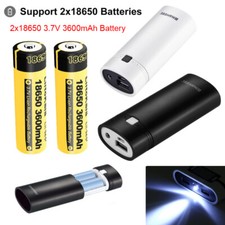 Power Bank 2*18650 3,7 V 3600 mAh batteria ricaricabile + supporto batteria con luce