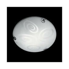 Plafoniera da soffitto lampada rotonda in vetro bianco decorato design moderno