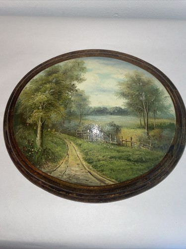 Vintage hand painted - painted, convex