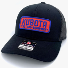 Cappello patch vintage Kubota - Richardson 112 berretto camionista nero - attrezzatura trattori