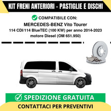 KIT FRENI ANTERIORI (Pastiglie e Dischi) per MERCEDES-BENZ Vito Tourer 114 CD...