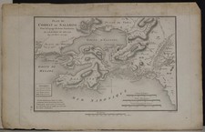 SALAMINA BATTAGLIA DI SALAMINA GRECIA 1798 BARBIÉ DE BOCAGE INSOLITA MAPPA ANTICA
