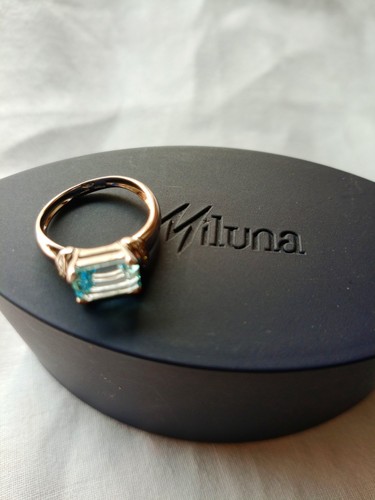 Anello oro bianco 18kt - oro, 18kt-topazio