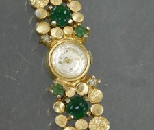 Orologio donna vintage Elsa Schiaparelli tono oro + gioielli j971