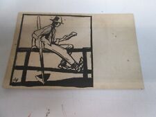 DUILIO CAMBELLOTTI CARTOLINA ILLUSTRATA VIAGGIATA CONTADINO LAVORATORE SC94