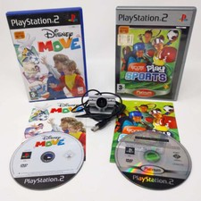 PS2 - EYE TOY CAMERA + DISNEY MOVE + PLAYSPORT
