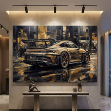 Porsche in nero - oro arte