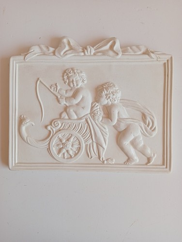 Placca ceramica putti vintage - placca,