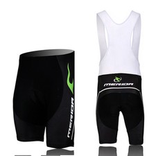 Bavaglini Merida Verde Fuoco Uomo Imbottiti Bici Bicicletta MTB Pantaloncini Compressione