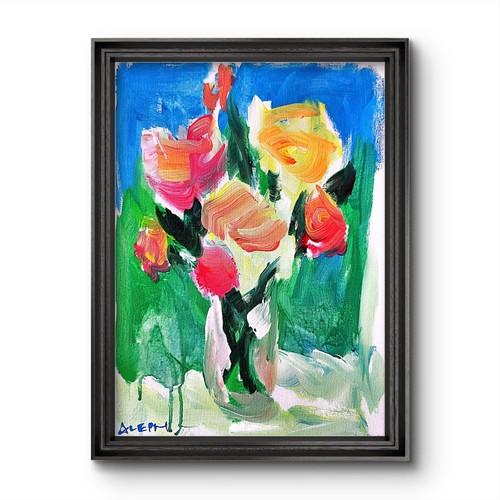 Quadro astratto floreale