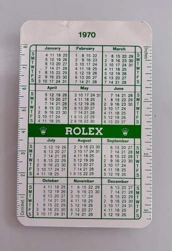 Calendario rolex 1970 - rolex,