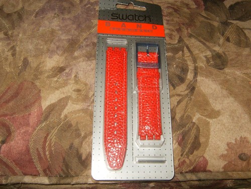Swatch oem red leather - leather, band
