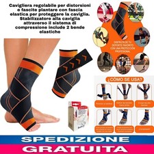 2pz fascia elastica Cavigliera regolabile x distorsioni e fascite plantare   