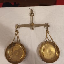 Bilancia Balance Ottone Zenith Vintage Doppio Piatto Sospensione.