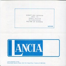 Listino prezzi Lancia Beta Berlina Coupé Spider Fulvia 2000 Coupè e HF 1975 mercato UK