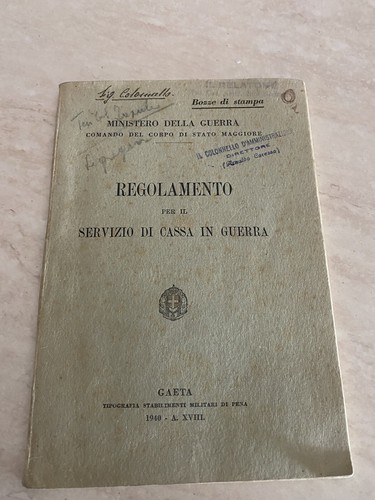 Regolamento servizio cassa - di,