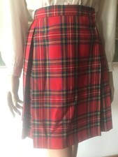 gonna mini  in lana tartan vintage