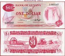 (com) GUYANA - 1 DOLLARO n. 1966 Prefisso A/28 rarissimo - P 21b (1) - AUNC