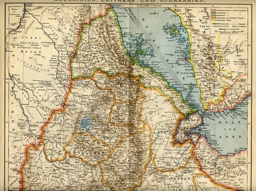 1904 antica mappa abissinia - mappa,