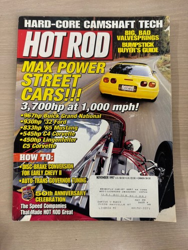 Hot rod magazine - november, 1997