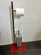 set accessori da bagno Porta Asciugamani e Porta Rotolo base In Vetro Rosso