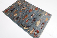 Tappeto grigio pesce afgano 3