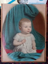 quadro ad olio su tela dell'800 ritratto di bambino