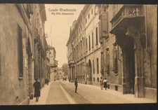 Casale Monferrato Via Vitt. Emanuele antica cartolina viaggiata e animata