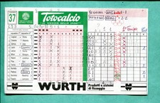 Schedina Totocalcio N.37 del