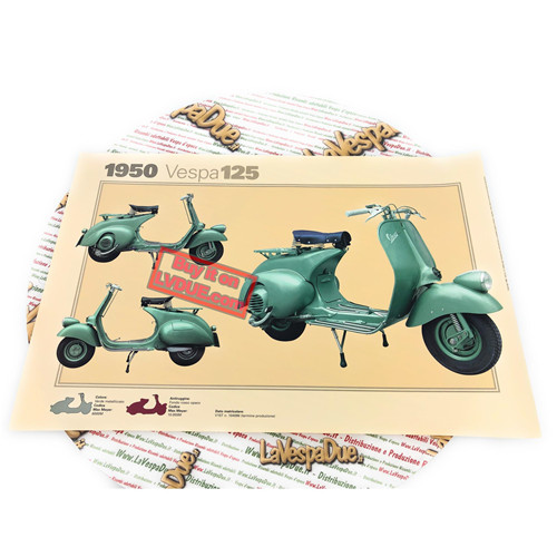 Poster vespa tecnica 125 v15t - poster,