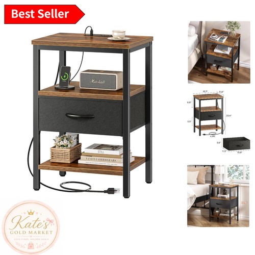 Comodino rustico marrone con - rustico,