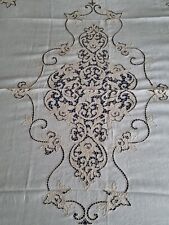 Museale copriletto ricamato a mano intaglio puro lino di altissima qualita'