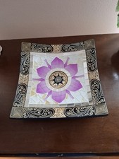 VASSOIO CON MOSAICO DI SPECCHIETTI Centrotavola 24× 24 Cm