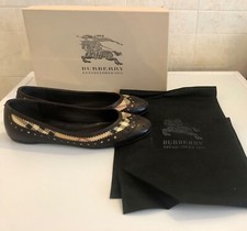 Scarpe Ballerine Burberry 100% Originali. Tg.37. Pelle colore Dark Chocolate