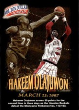 card NBA Akeem Olajuwon Rockets 1997 fleer #20 of 50