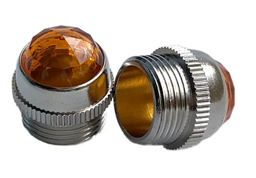 Bouton jewel ambre - x1,