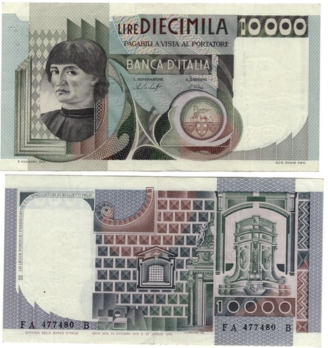 Rep italiana 10 000 - rep., lire