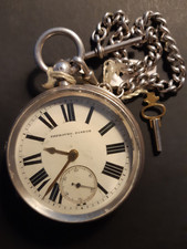 OROLOGIO DA TASCA POCKET WATCH IMPROVED PATENT SILVER STERLING 60MM