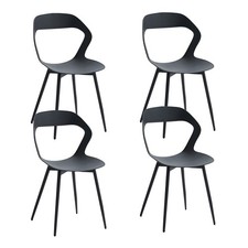 BenyLed Set di 4 Sedie da Pranzo/Sedie da Salotto Design Scolpito con Schienale