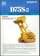 Brochure Komatsu D75S-2 Pala cingolata da 20 tons 1975 Shovel Angledozer Ripper 