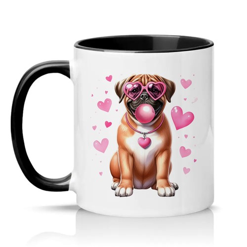 Boxer dog pink hearts - dog,