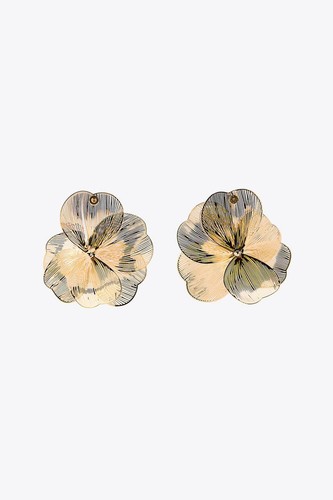 Zara raised flower earrings - zara,