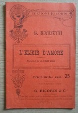 Antico libretto dell'opera L'