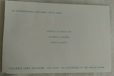 Giorgio Griffa, opere recenti, invito postcard Galleria Oddi Baglioni Roma, 1990