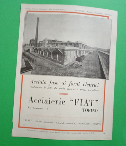 Pubblicita 1919 acciaierie - ,